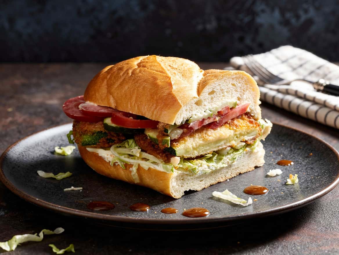 Frittiertes Zucchini-Sandwich